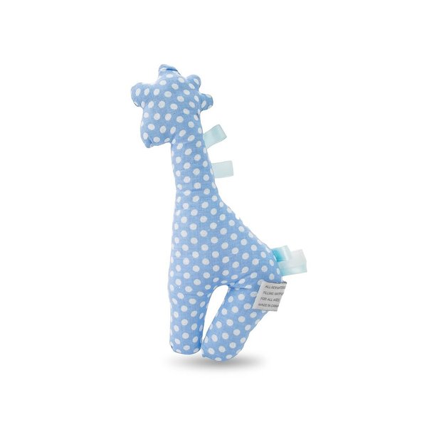 Flat Giraffe Rattle - Blue - 20cm